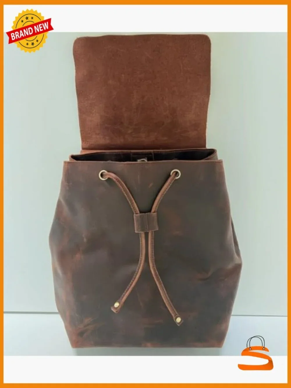 Genuine Leather Backpack Purse, Vintage Work Travel Laptop Bag